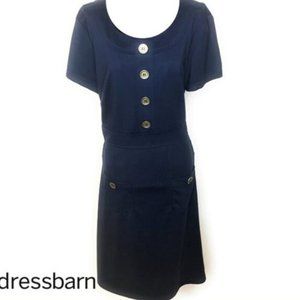 DRESSBARN Navy Blue Scoop Neck Dress
